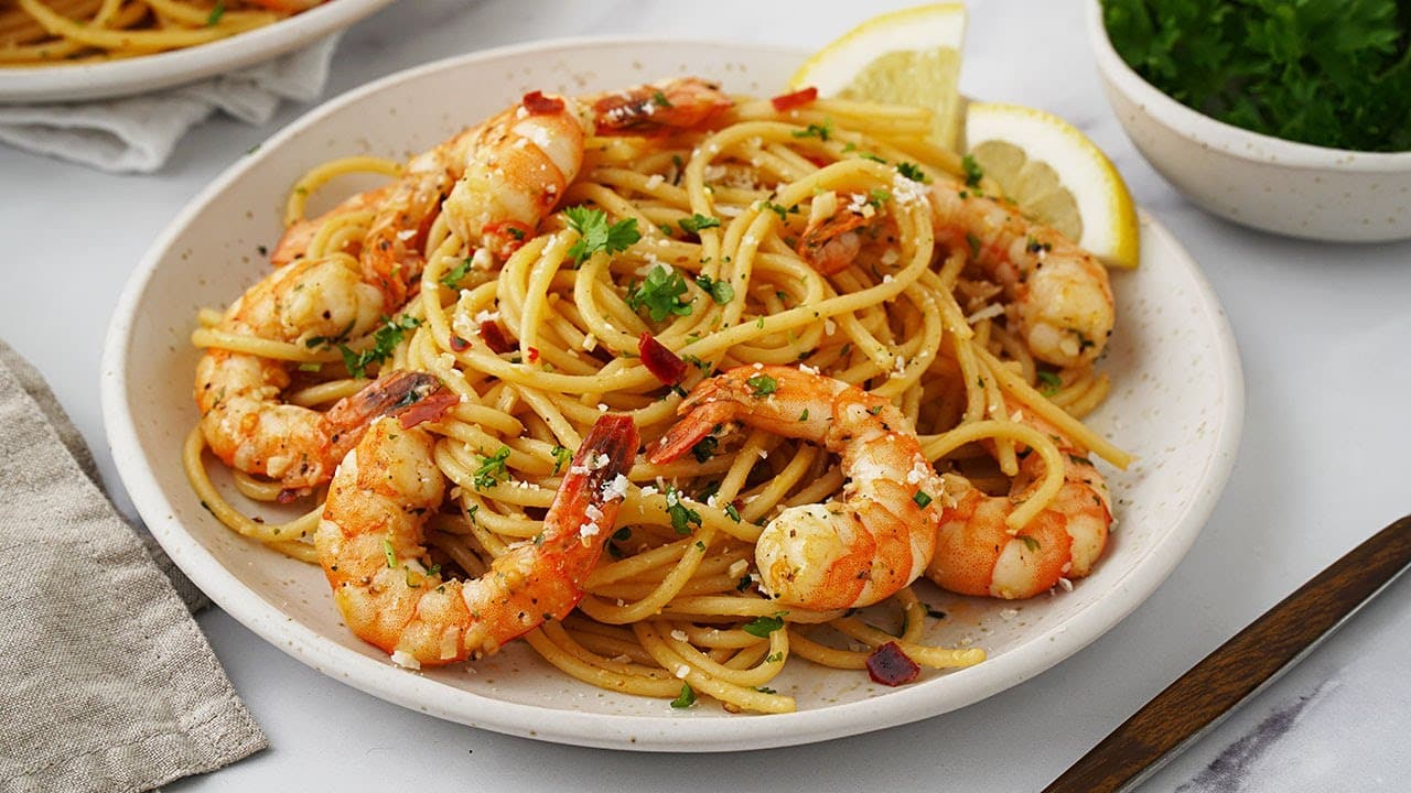 Garlic Chilli Prawn Pasta
